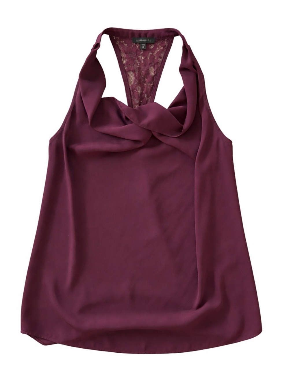 Dynamite Draped Halter Neck Top - Purple